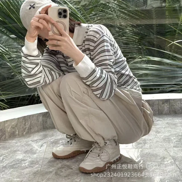 Miu Sneakers Nylon and suede lug-sole product detail image 33