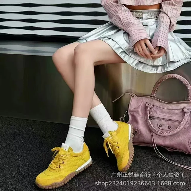 Miu Sneakers Nylon and suede lug-sole product detail image 37