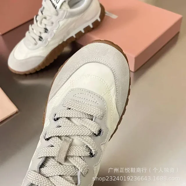 Miu Sneakers Nylon and suede lug-sole product detail image 15