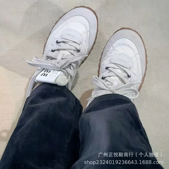 Miu Sneakers Nylon and suede lug-sole product detail image 34