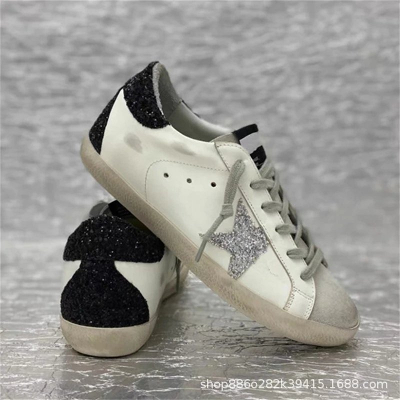 Golden Goose Sneakers Ball Star low-top with appliqué — Black Grilet Tail Silver Star