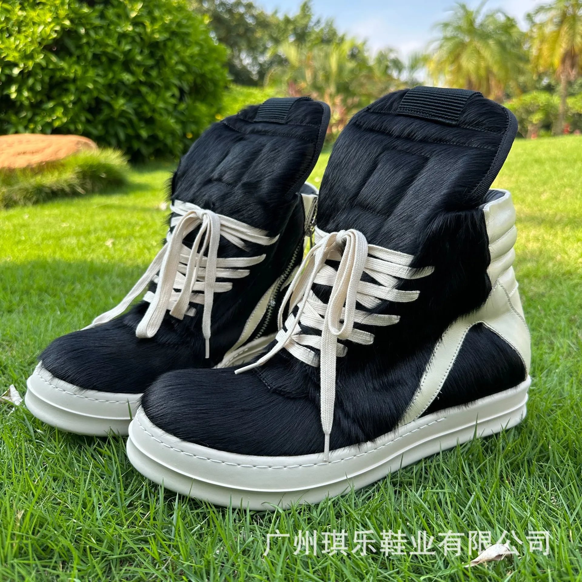 Unbranded Boots High-Top Fuzzy Lace-Up Zip image 4