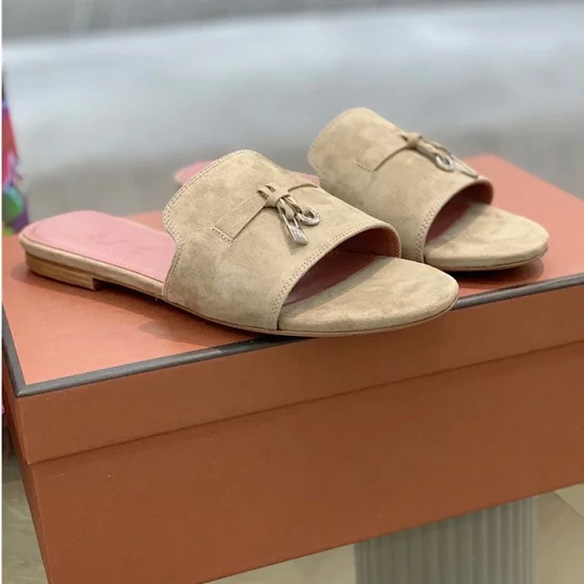 Unbranded Sandals Open-Toe Slide with Bow and Padlock Charm product detail image 1
