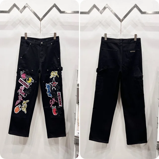 Unbranded Jeans Cross appliqué patchwork loose-fit product detail image 20