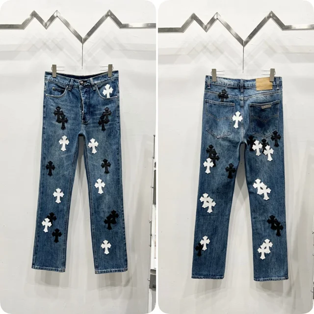 Unbranded Jeans Cross appliqué patchwork loose-fit product detail image 36