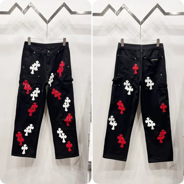Unbranded Jeans Cross appliqué patchwork loose-fit product detail image 18