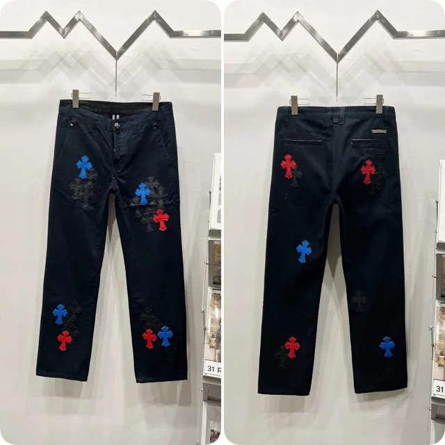 Unbranded Jeans Cross appliqué patchwork loose-fit product detail image 3