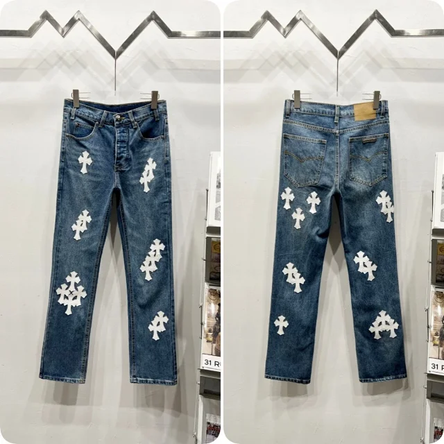 Unbranded Jeans Cross appliqué patchwork loose-fit product detail image 31