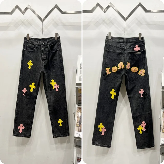 Unbranded Jeans Cross appliqué patchwork loose-fit product detail image 34