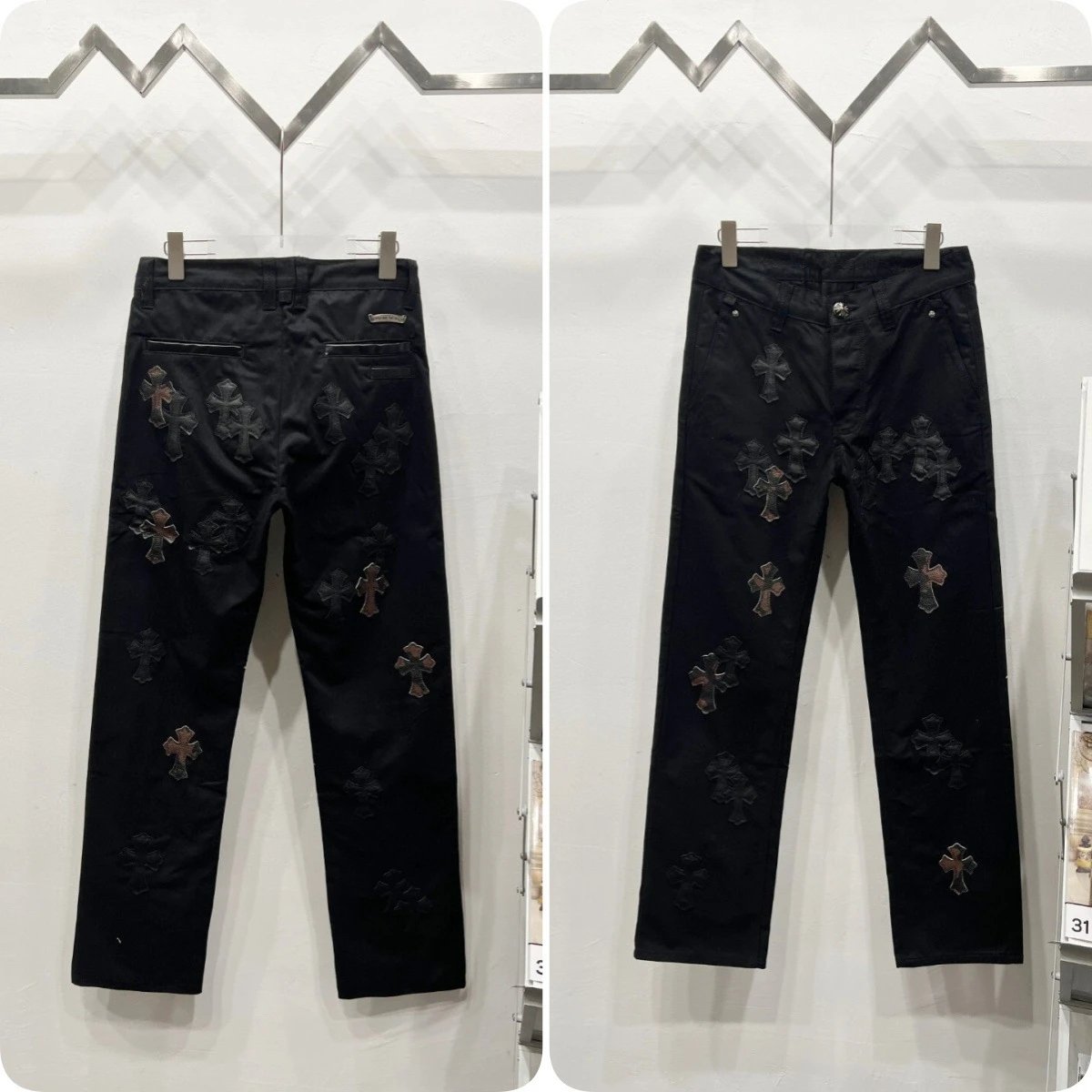 Unbranded Jeans Cross appliqué patchwork loose-fit — Black CO 24