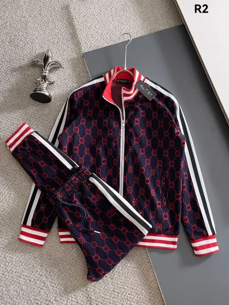 Gucci GG Monogram Track Suit Navy Red White Tracksuit - 1
