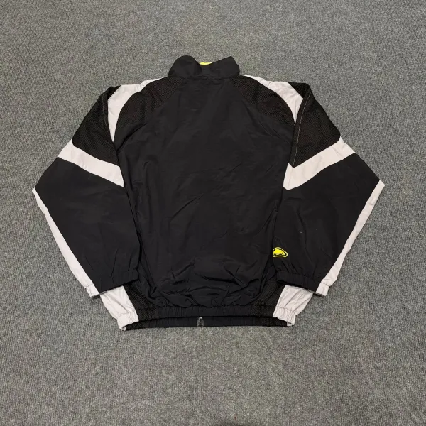 Corteiz Windbreaker Black with White Striped Panels Jacket - 53