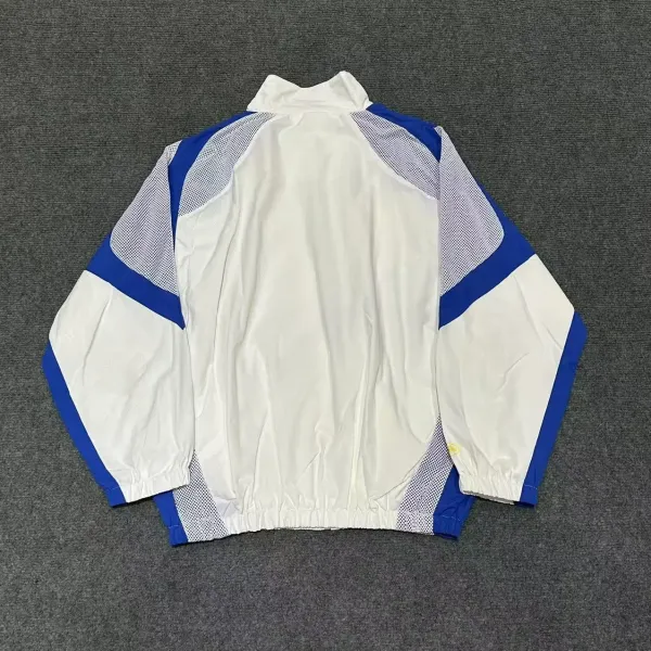 Corteiz Windbreaker Black with White Striped Panels Jacket - 64