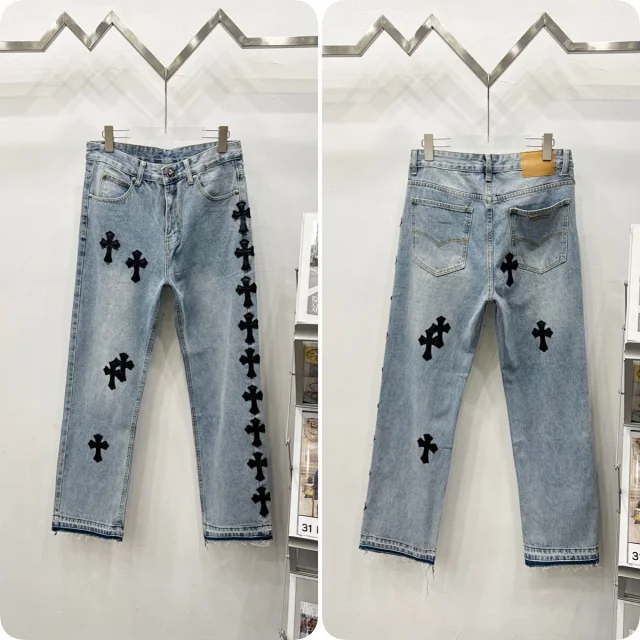 Unbranded Jeans Cross appliqué patchwork loose-fit product detail image 12