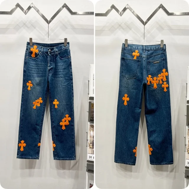 Unbranded Jeans Cross appliqué patchwork loose-fit product detail image 30