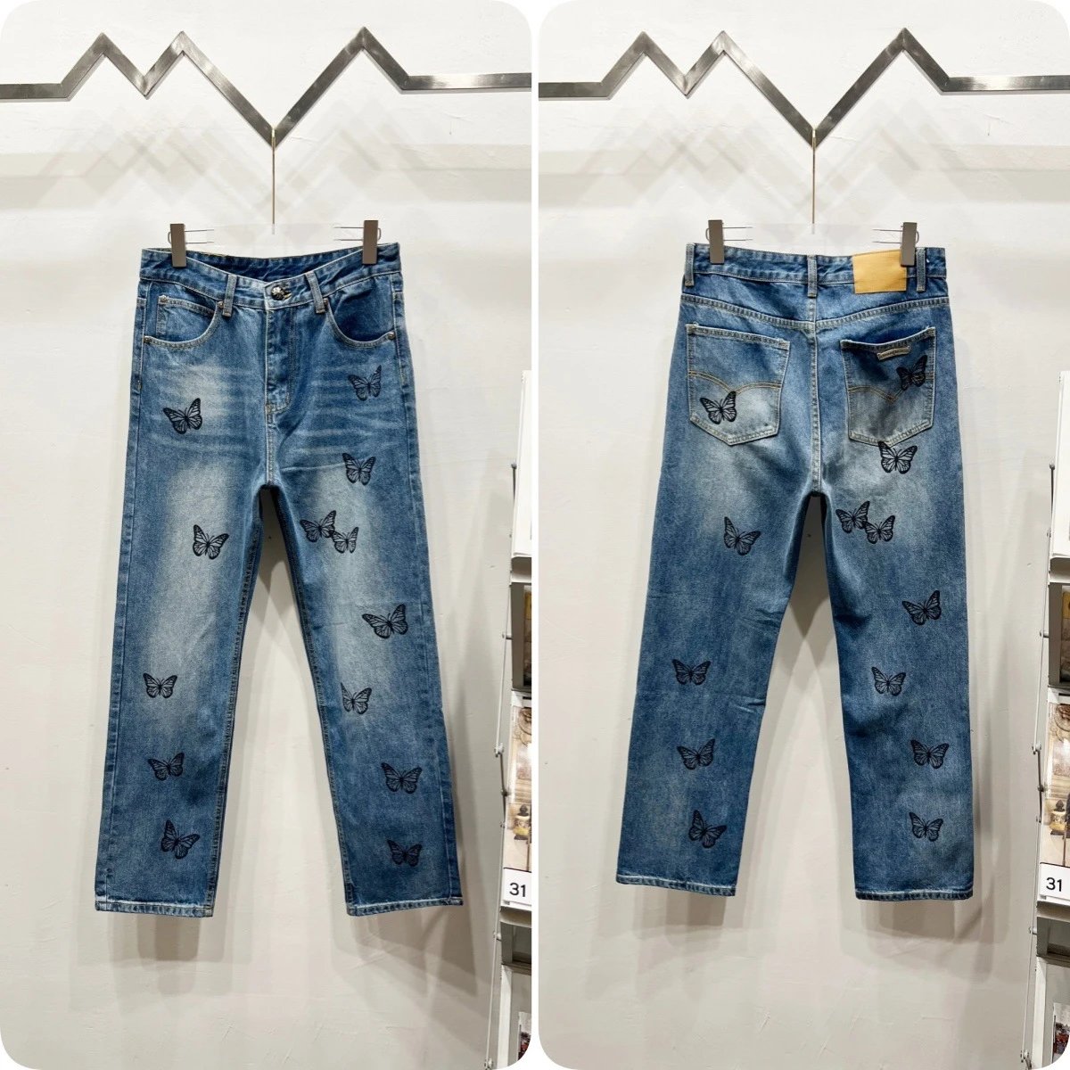Unbranded Jeans Cross appliqué patchwork loose-fit — Blue K 1440