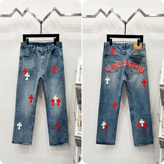 Unbranded Jeans Cross appliqué patchwork loose-fit product detail image 9