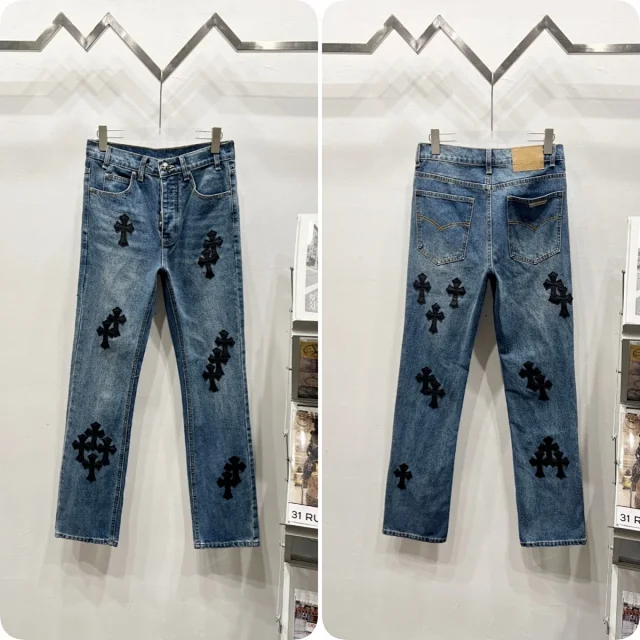 Unbranded Jeans Cross appliqué patchwork loose-fit product detail image 32