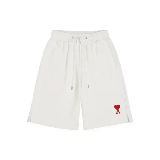 AMI Paris Shorts Drawstring with de Cœur heart patch product detail image 16