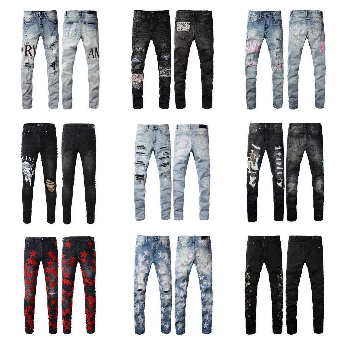 Amiri Distressed Black Slim Fit Jeans product detail 2 in Litbuy spreadsheet finds