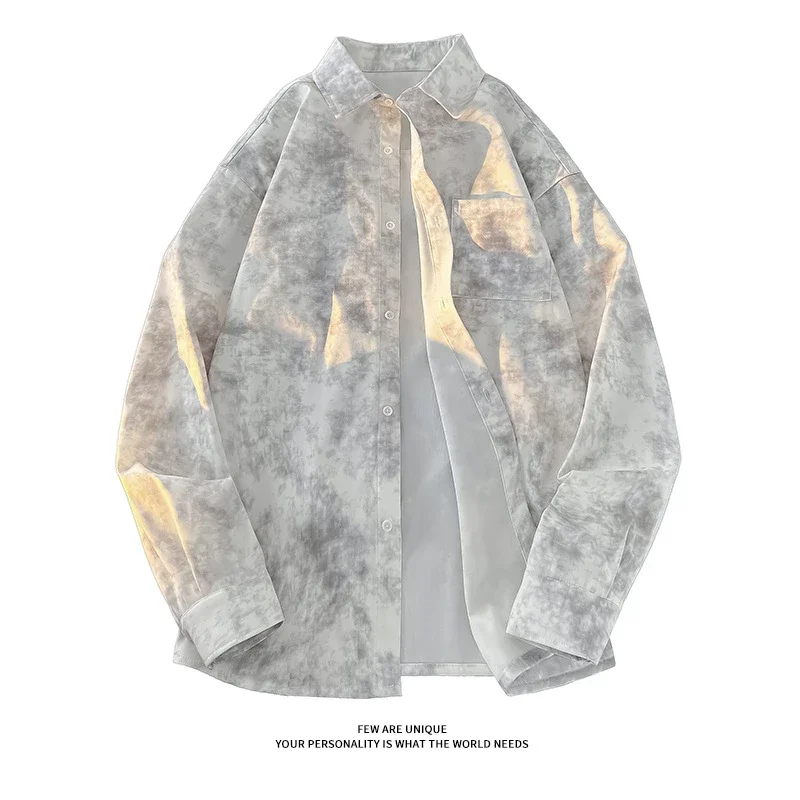 Men's Ink-dyed Loose Shirt Coat