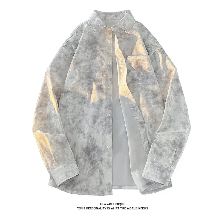 Men's Ink-dyed Loose Shirt Coat