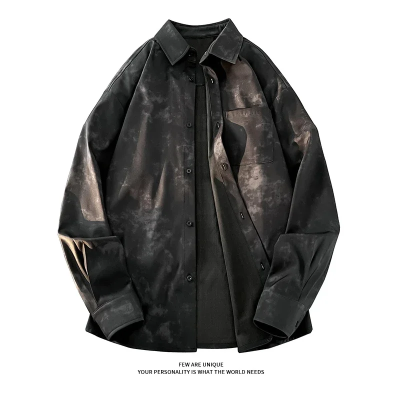Men's Ink-dyed Loose Shirt Coat
