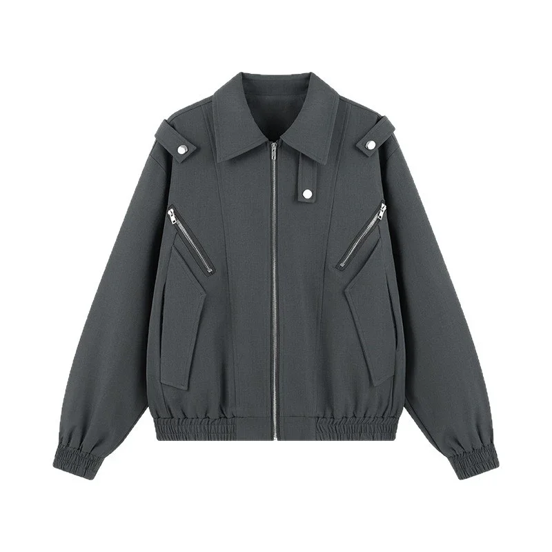 Men's Retro Flight Jacket with Zip Design