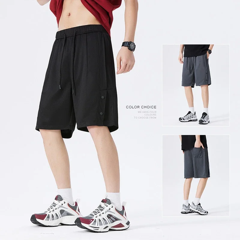 American Trendy Brand Snap Button Shorts for Men - Summer 2025 New