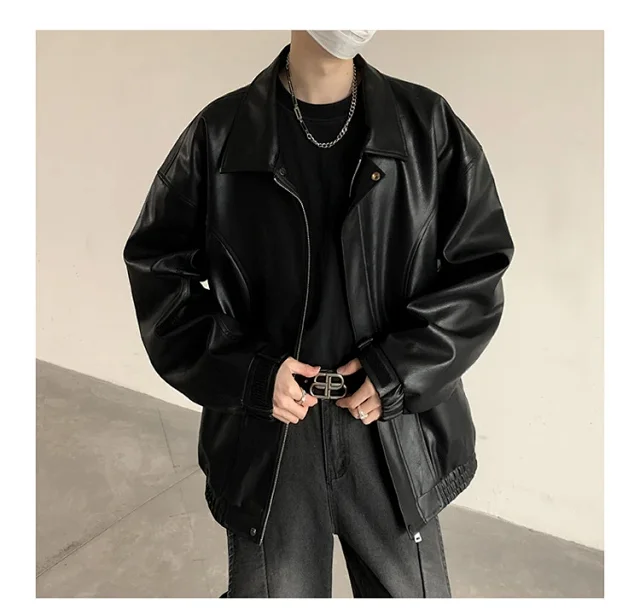 2025 Spring/Fall Men's PU Leather Jacket Detail