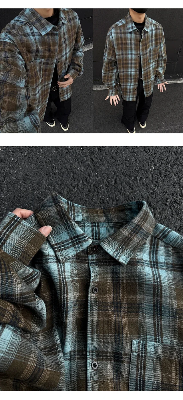 Vintage Checkered Shirt Jacket Detail