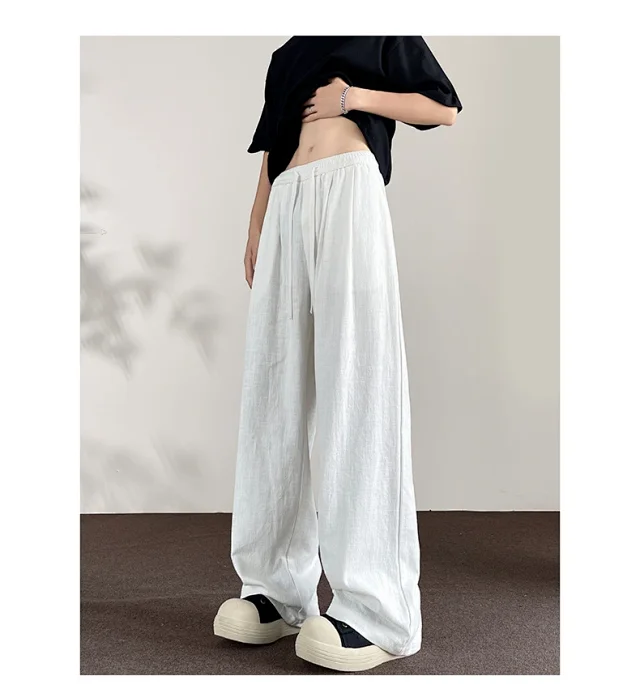 Men's Linen Retro Wide - leg Pants Detail