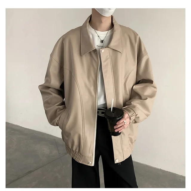 2025 Spring/Fall Men's PU Leather Jacket Detail