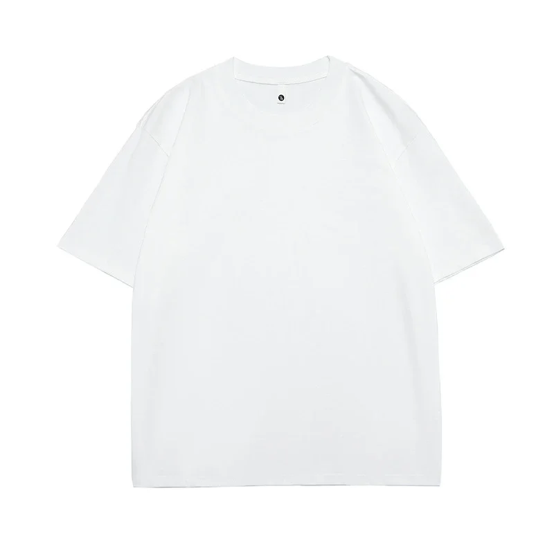 240g Heavyweight Cotton T-Shirt White/Black Unisex Large Size G