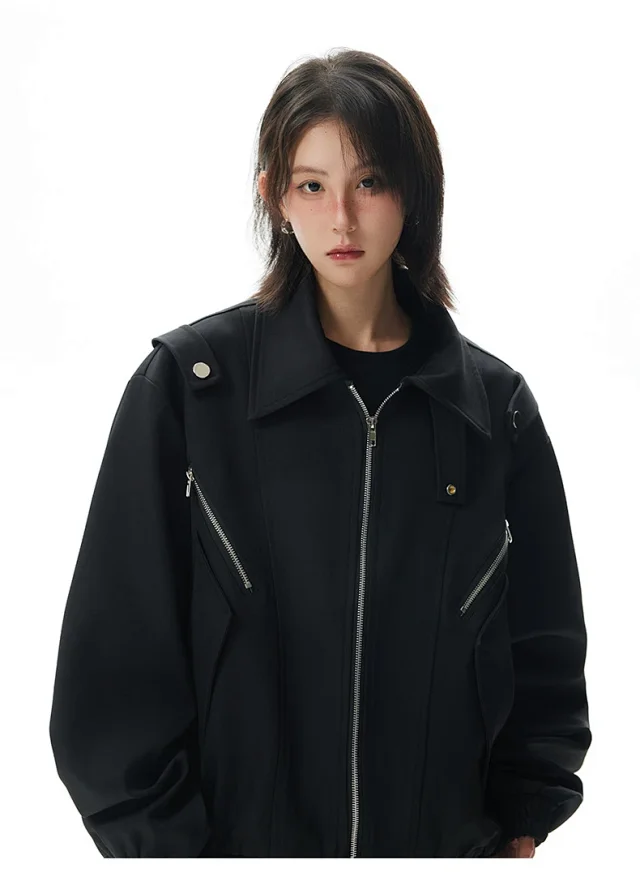 Men's Retro Flight Jacket with Zip Design Detail