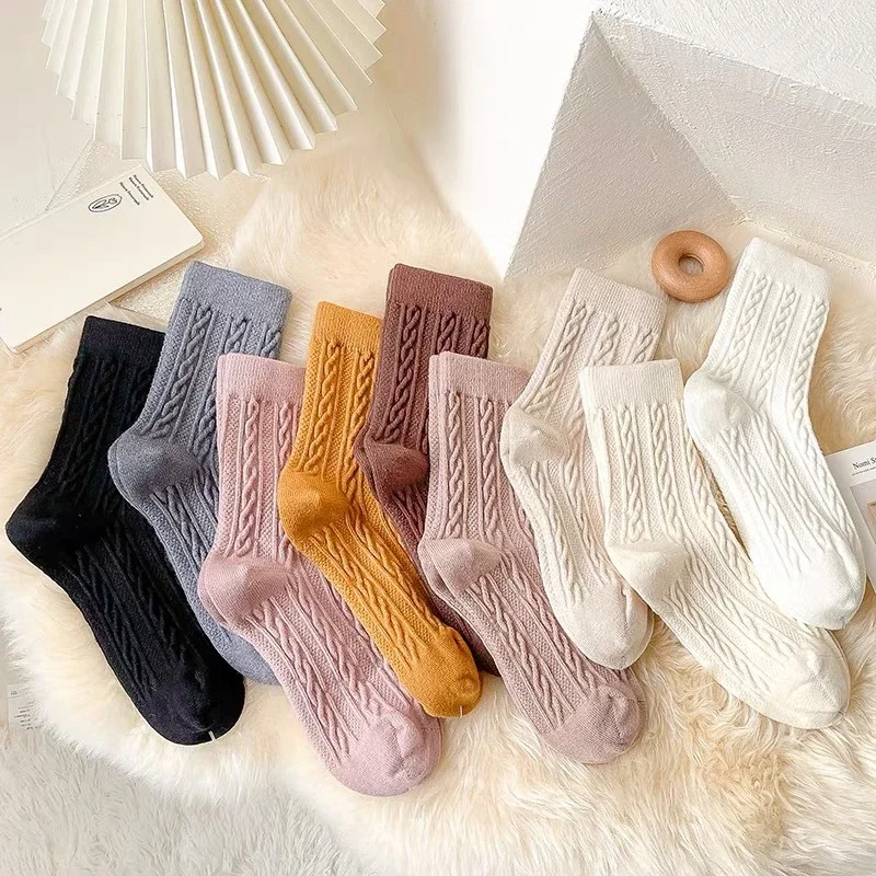 Women's Xinjiang Cotton Crew Socks(5 Pairs)