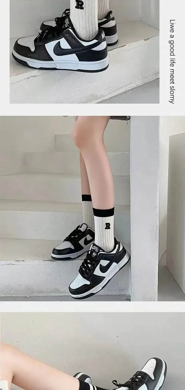 Women's Striped Letter Crew Socks(5 Pairs) Detail