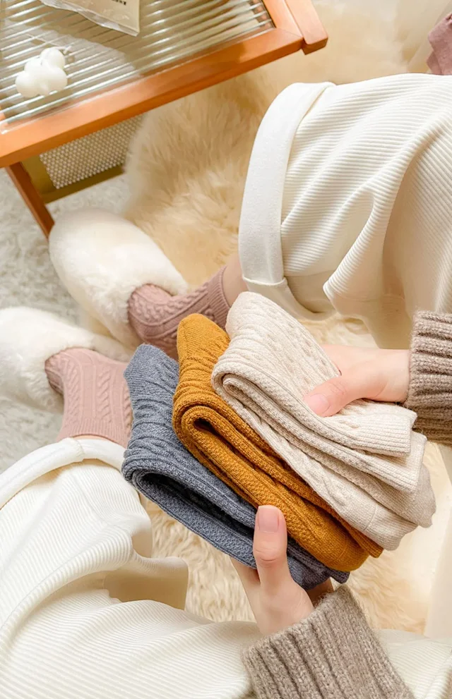 Women's Xinjiang Cotton Crew Socks(5 Pairs) Detail