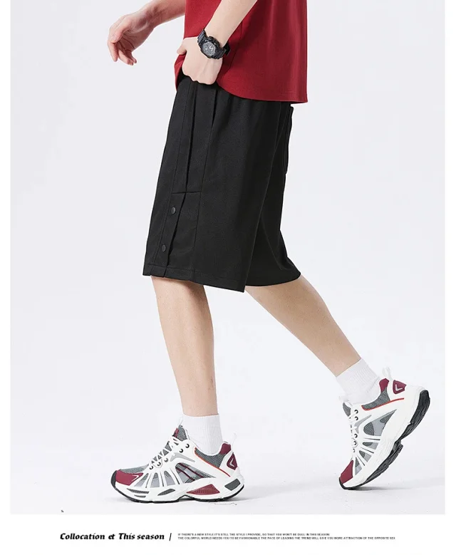 American Trendy Brand Snap Button Shorts for Men - Summer 2025 New Detail