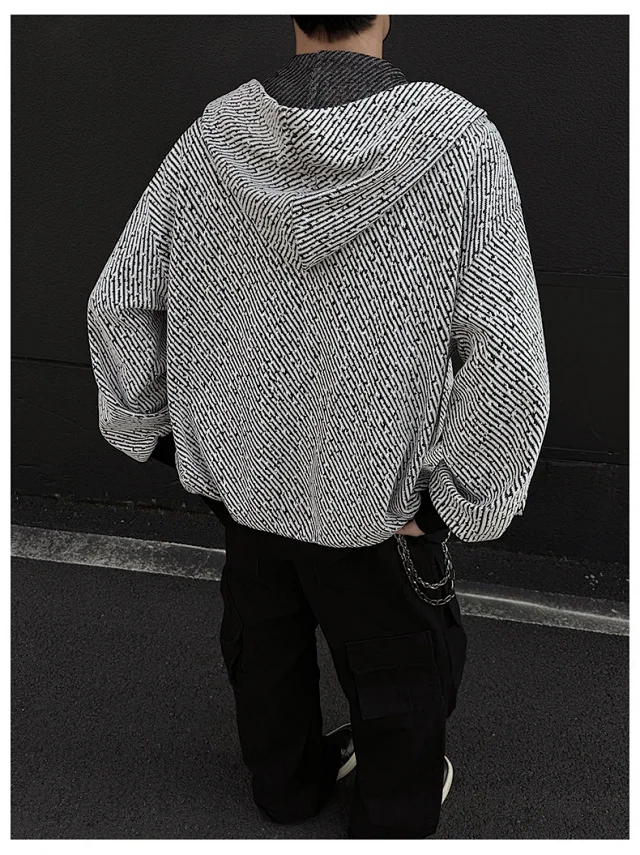 Men's Tweed Stripe Hoodie Detail