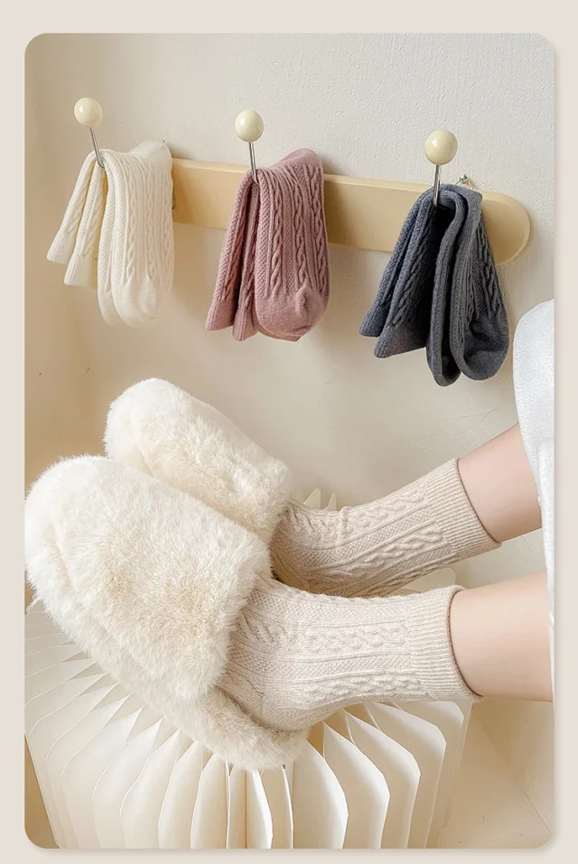Women's Xinjiang Cotton Crew Socks(5 Pairs) Detail