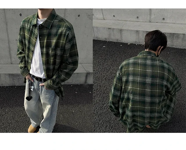 Vintage Checkered Shirt Jacket Detail