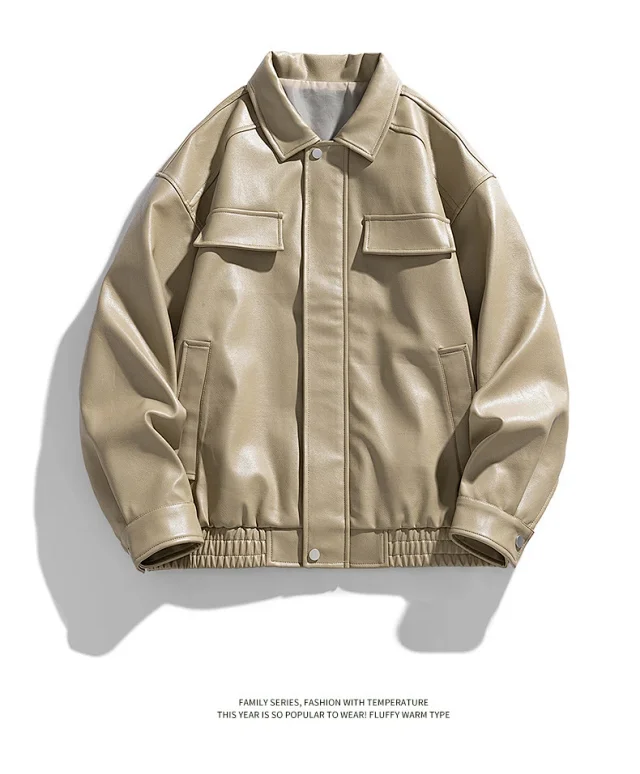 2025 Fall Streetstyle Leather Biker Jacket Detail