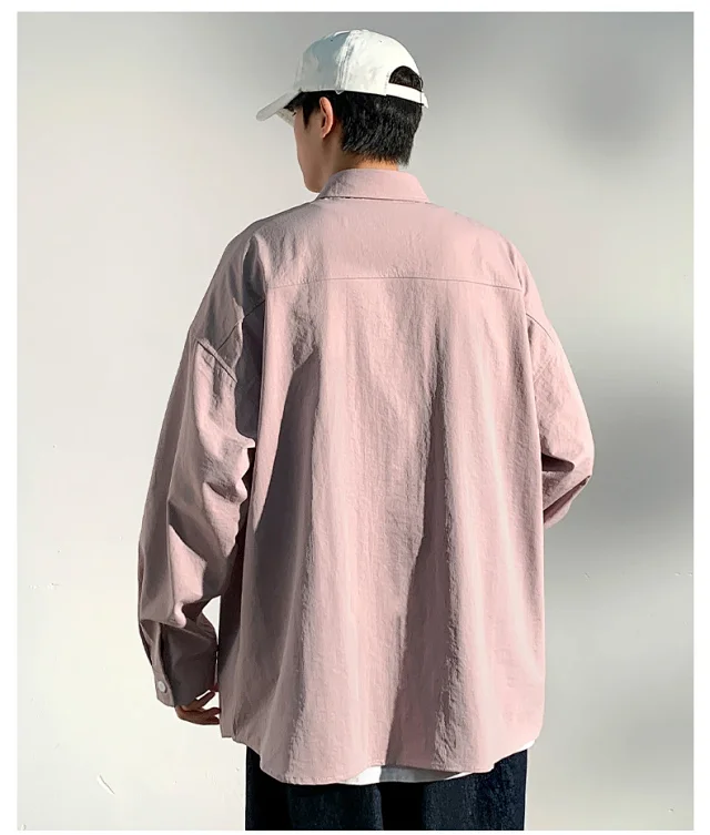 2025 Autumn Hong Kong Style Men's Workwear Shirt Detail