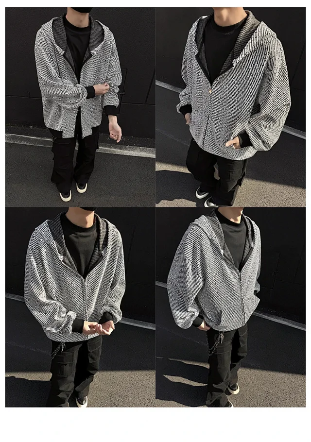 Men's Tweed Stripe Hoodie Detail
