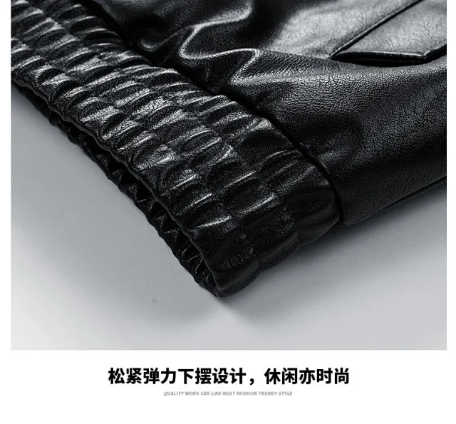 2025 Fall Streetstyle Leather Biker Jacket Detail