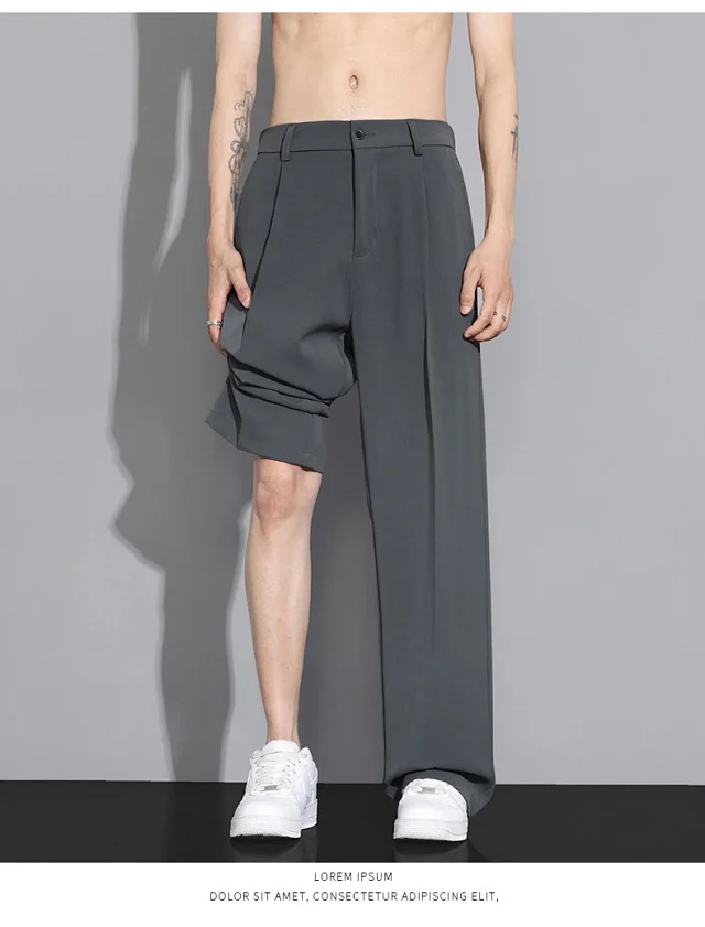 Men's Summer Ice Silk Cropped Trousers Detail