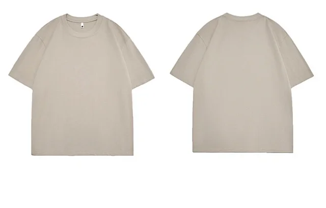 240g Heavyweight Cotton T-Shirt White/Black Unisex Large Size G Detail