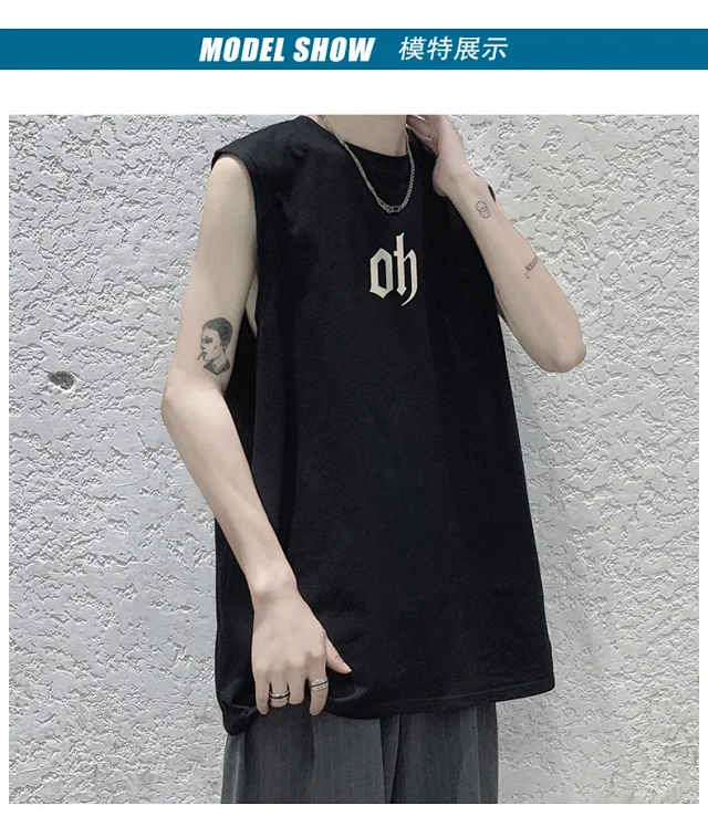 Men's Cotton Sleeveless Gym Tank Top Detail