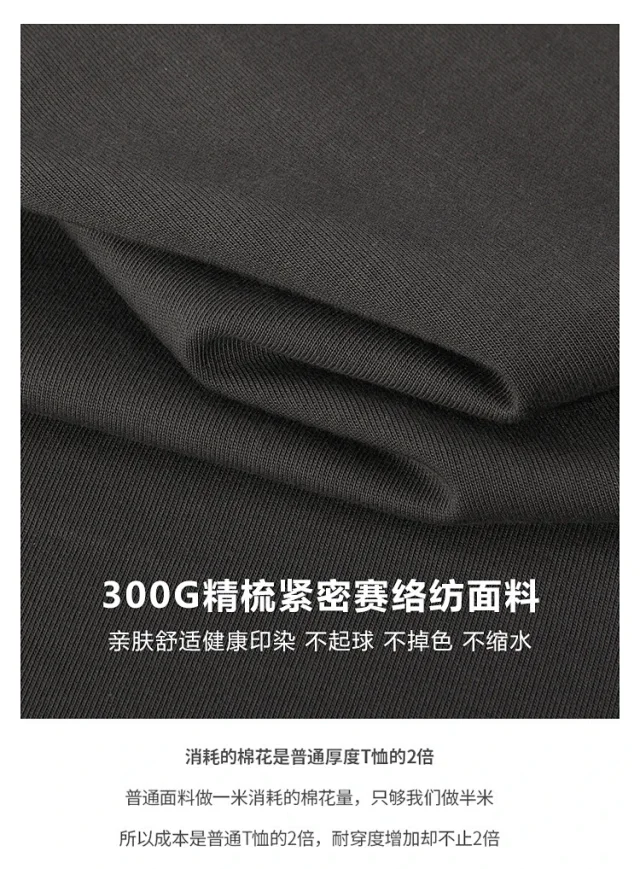 300g Heavy Cotton T-shirt Detail